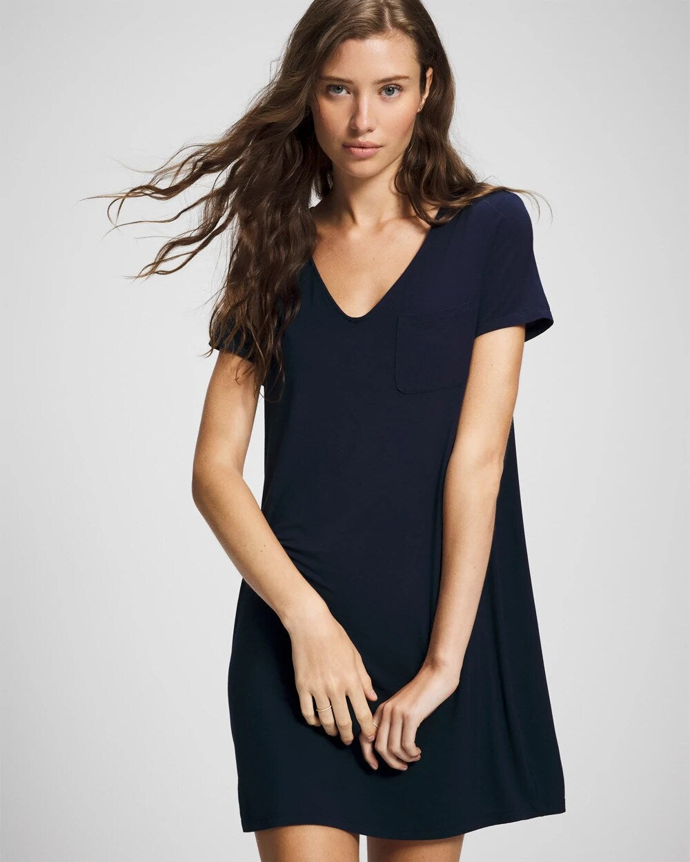NIGHTFALL NAVY - Short-Sleeve Sleepshirt
