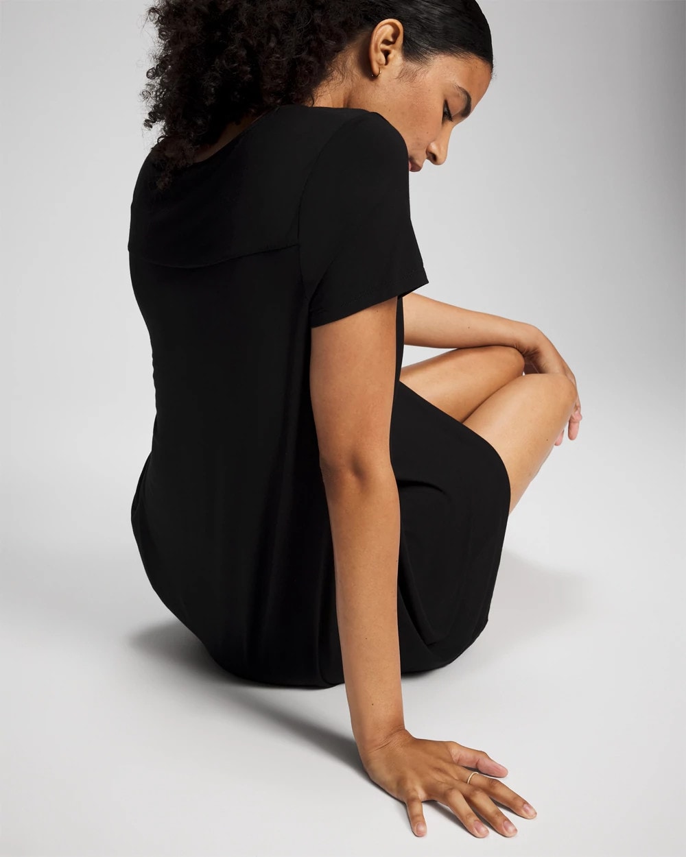 BLACK - Short-Sleeve Sleepshirt