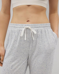 BLUE SLUB - Slub Banded Ankle Pajama Pant