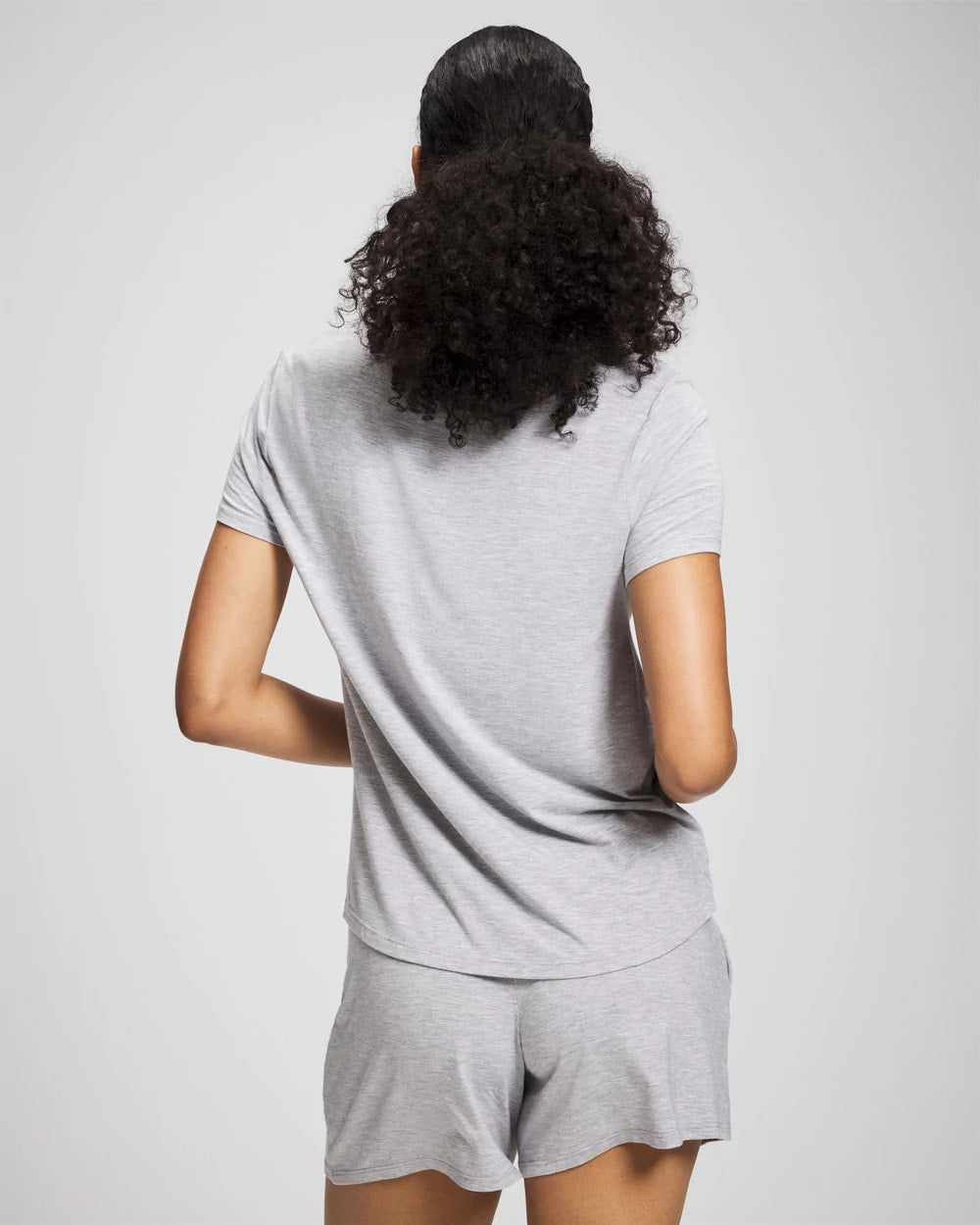 HEATHER OPAL GRAY - Short Sleeve Pajama Tee