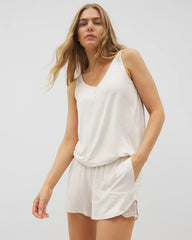 IVORY SLUB - Slub Pajama Short