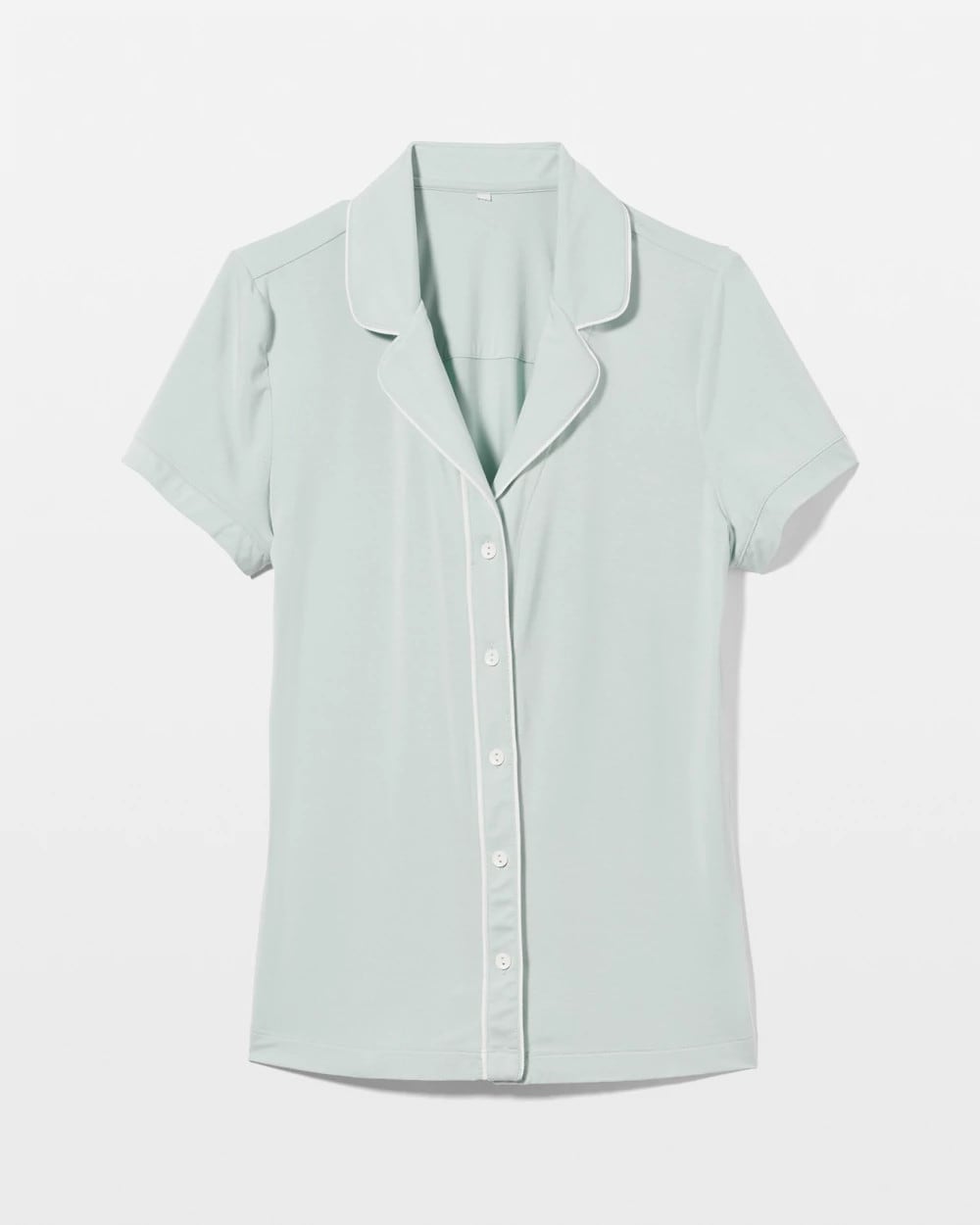 HARBOR GREEN - Solid Short Sleeve Notch Collar Pajama Top