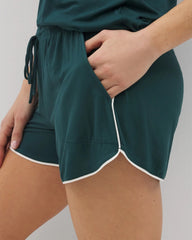 DARK SEA - Solid Piped Pajama Shorts