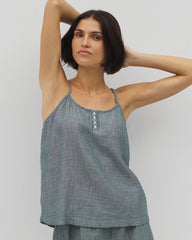 DARK SEA CROSSDYE - Cotton Gauze Pajama Cami