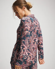 IMPERIAL PAISLEY MD PET - Long-Sleeve Printed Notch Collar Pajama Top