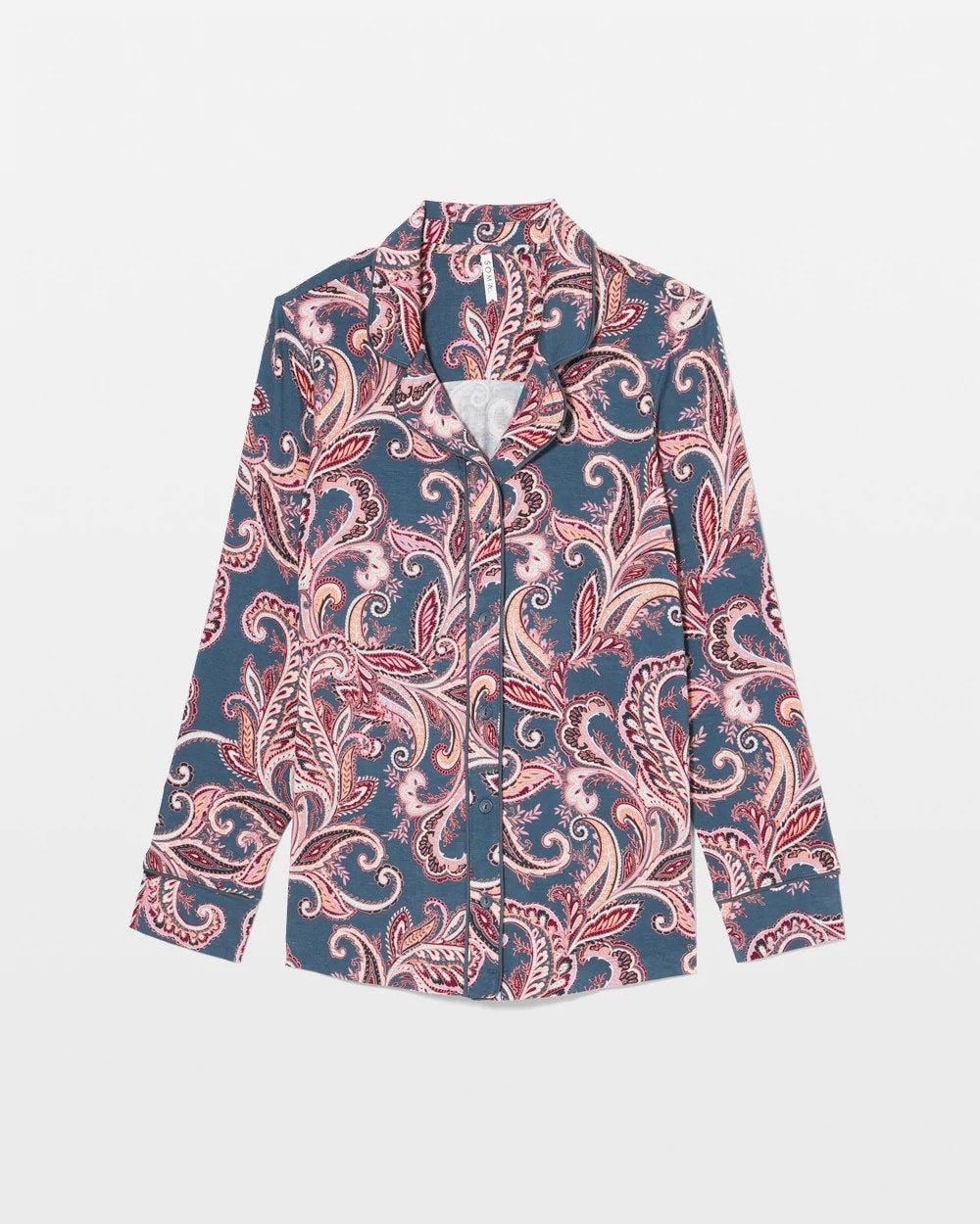 IMPERIAL PAISLEY MD PET - Long-Sleeve Printed Notch Collar Pajama Top