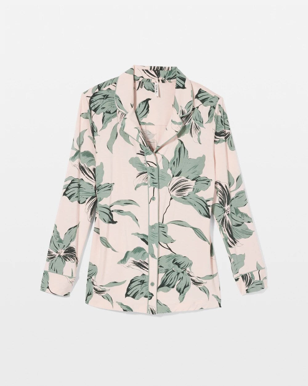 BLOOM BREEZE G SEPIA ROSE - Long-Sleeve Printed Notch Collar Pajama Top