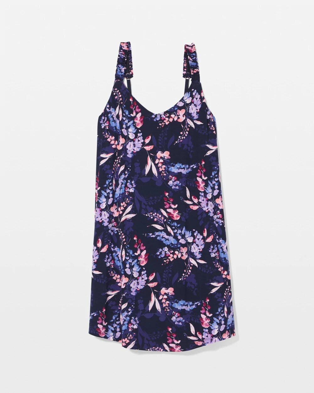 BLOOM BRIGHTLY NAVY - Cool Nights Ruffle Strap Chemise