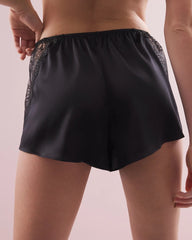 BLACK - Silk Pajama Short