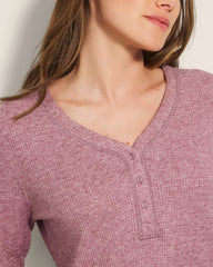 HEATHER PINOT - Long-Sleeve Pajama Henley