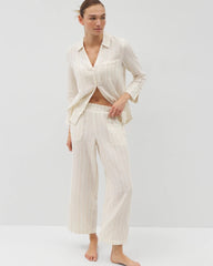 CHAMPAGNE STRIPE - Cotton Gauze Pajama Pant