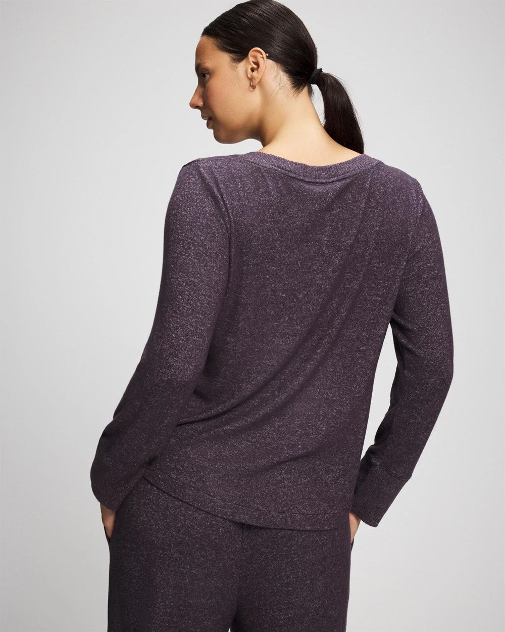 GRAY INK/PEARLED IVORY - Long Sleeve Pajama Tee