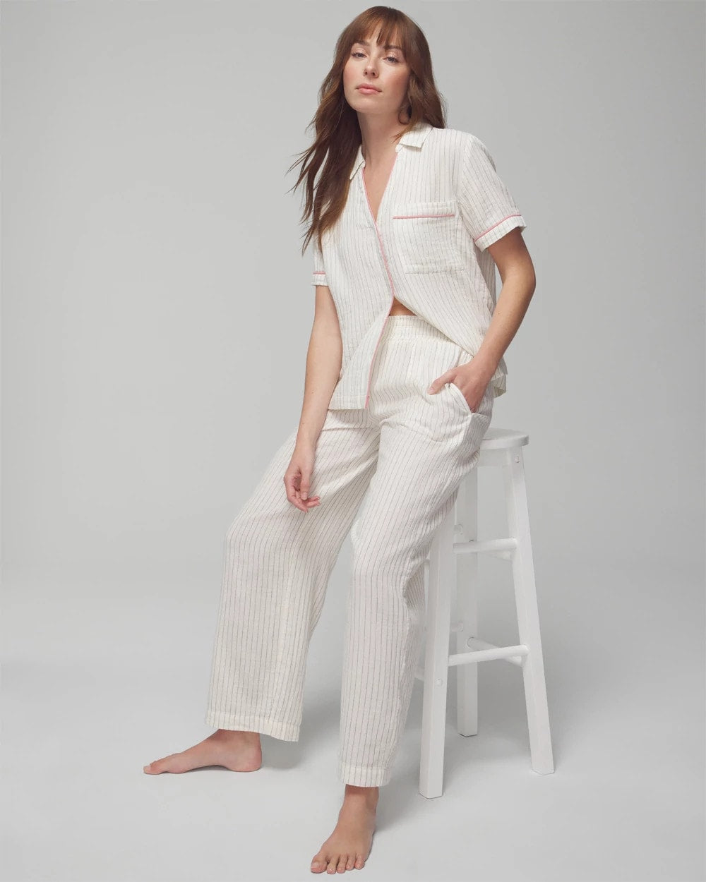 DBL CLOTH BW STRIPE - Pajama Pants
