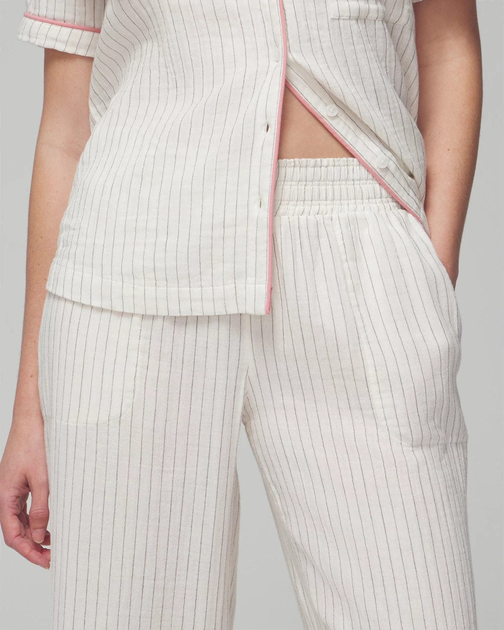 DBL CLOTH BW STRIPE - Pajama Pants