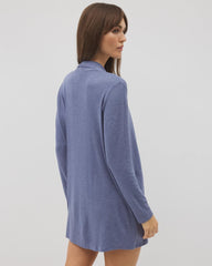 HEATHER DUSK - Lightweight Rib Knit Long Sleeve Wrap