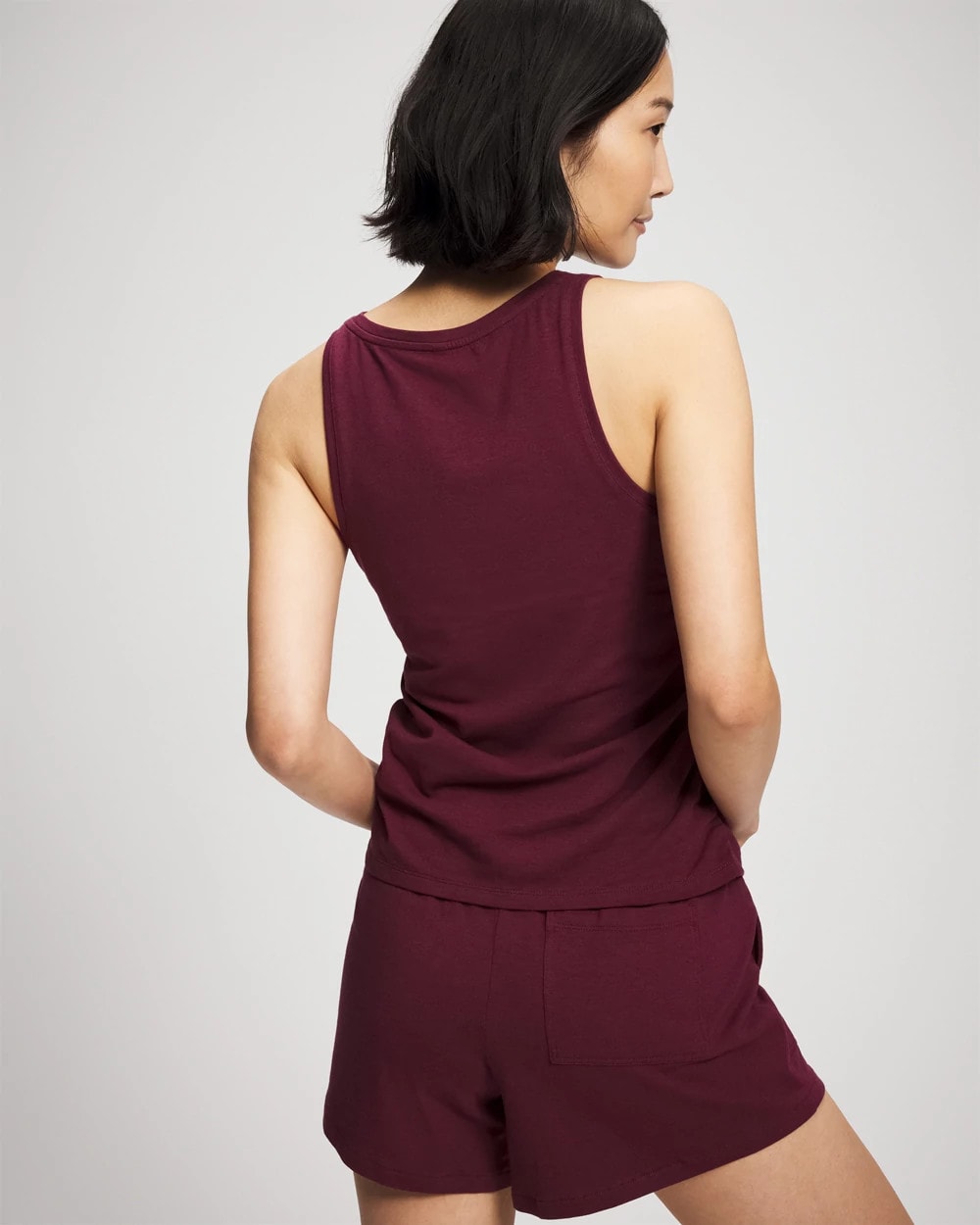 VELVET PLUM - Ruched Pajama Tank