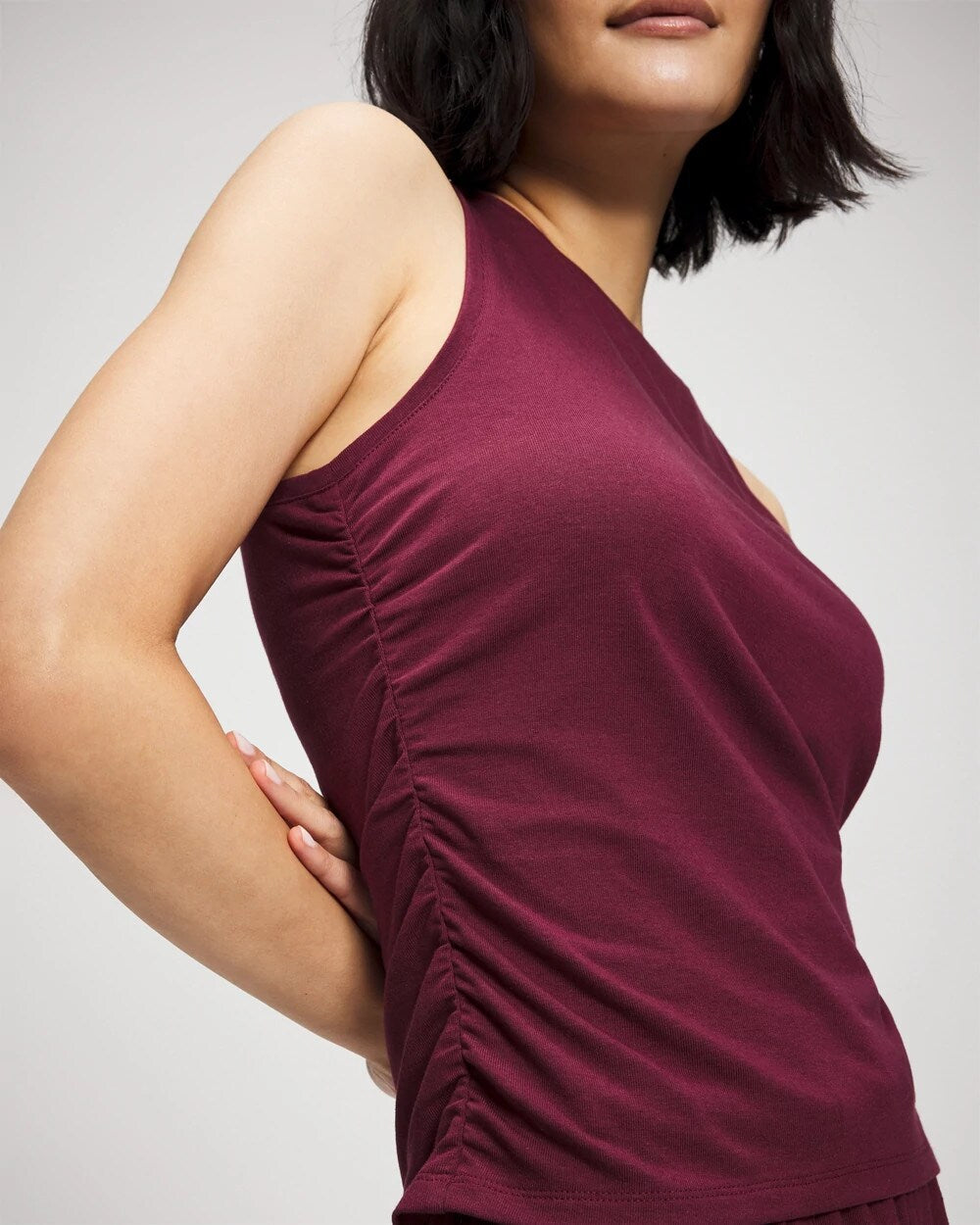 VELVET PLUM - Ruched Pajama Tank