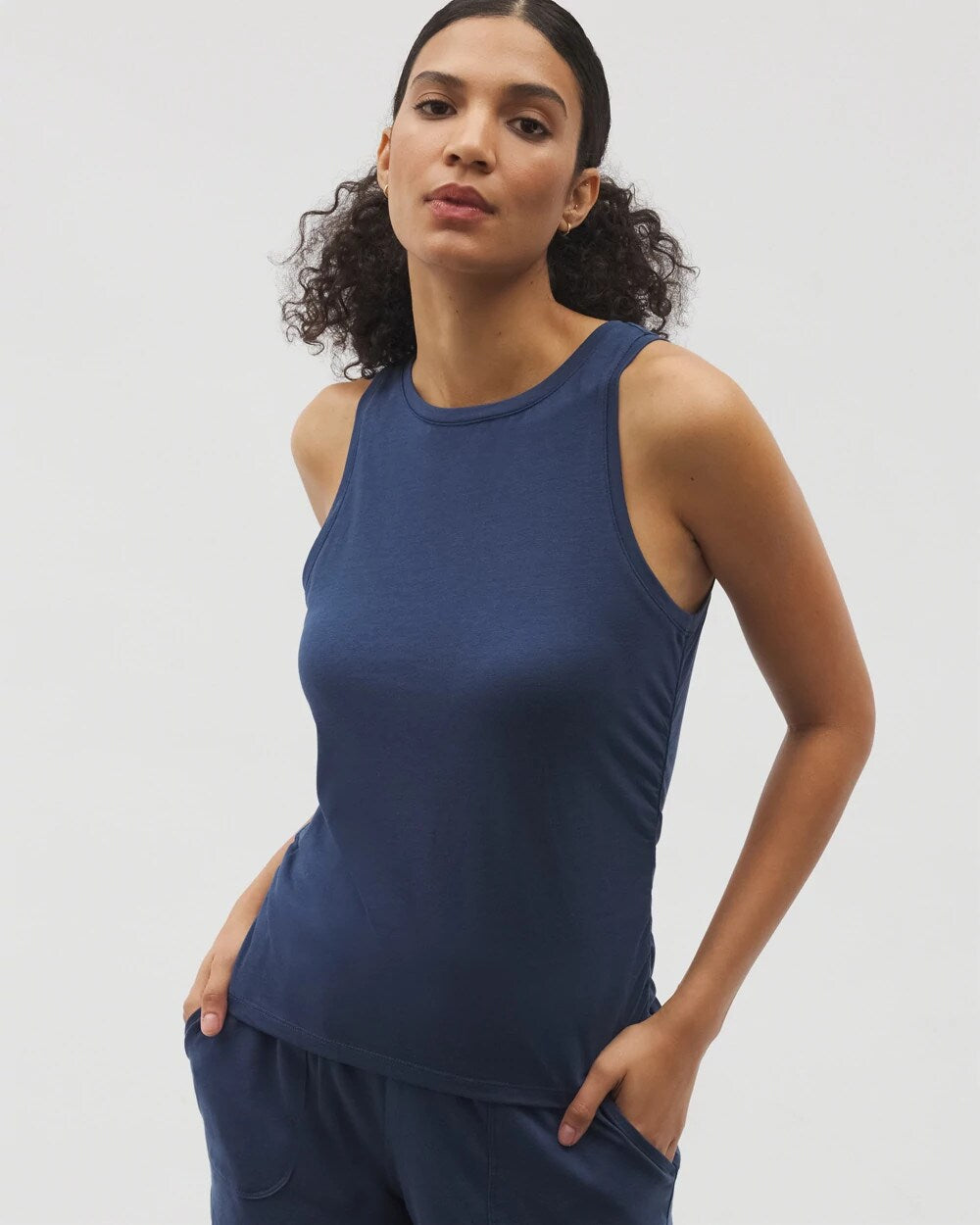 INK BLUE - Ruched Pajama Tank