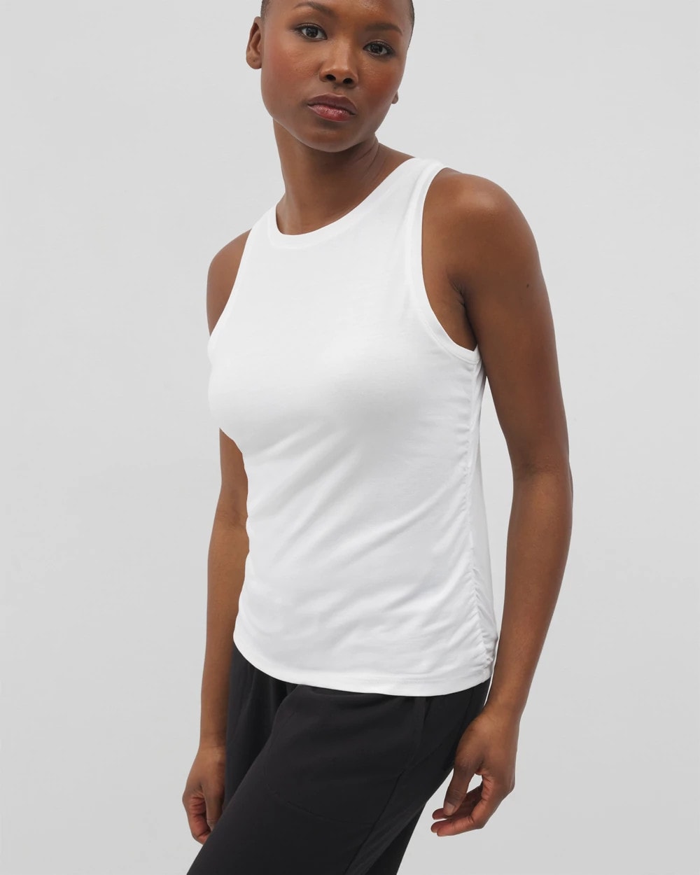 OPTIC WHITE - Ruched Pajama Tank