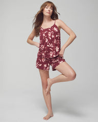 BUDDING ROMANCE VERMILL - Shirred Neck Pajama Cami