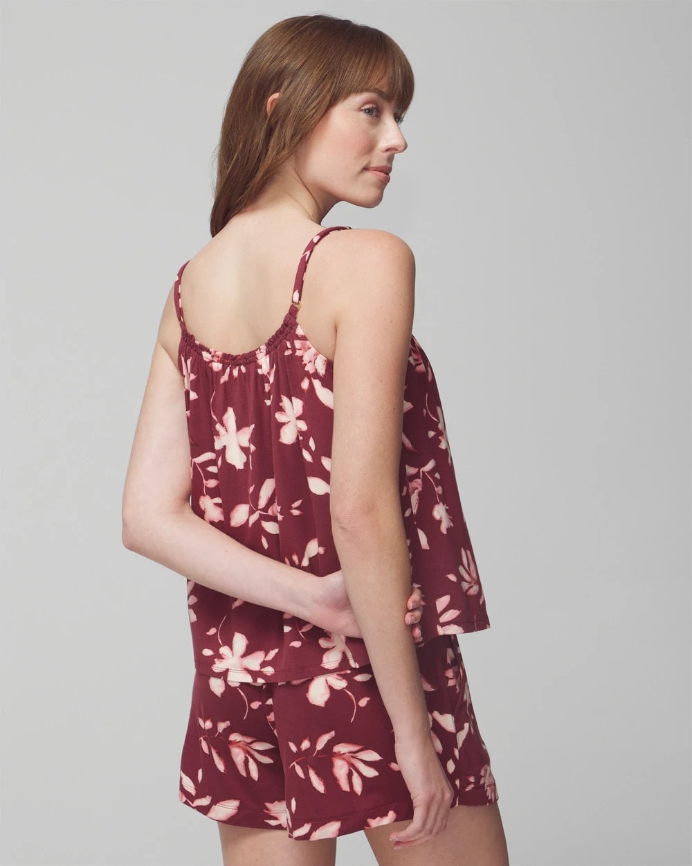 BUDDING ROMANCE VERMILL - Shirred Neck Pajama Cami