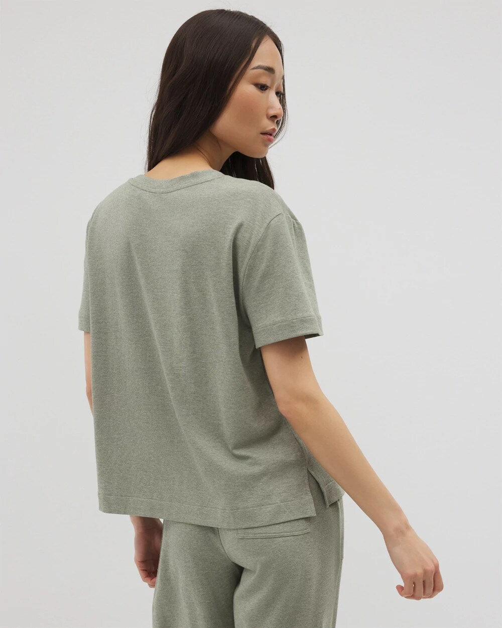HEATHER HIGHLANDS - Short-Sleeve Pocket Pajama Tee