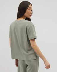 HEATHER HIGHLANDS - Short-Sleeve Pocket Pajama Tee