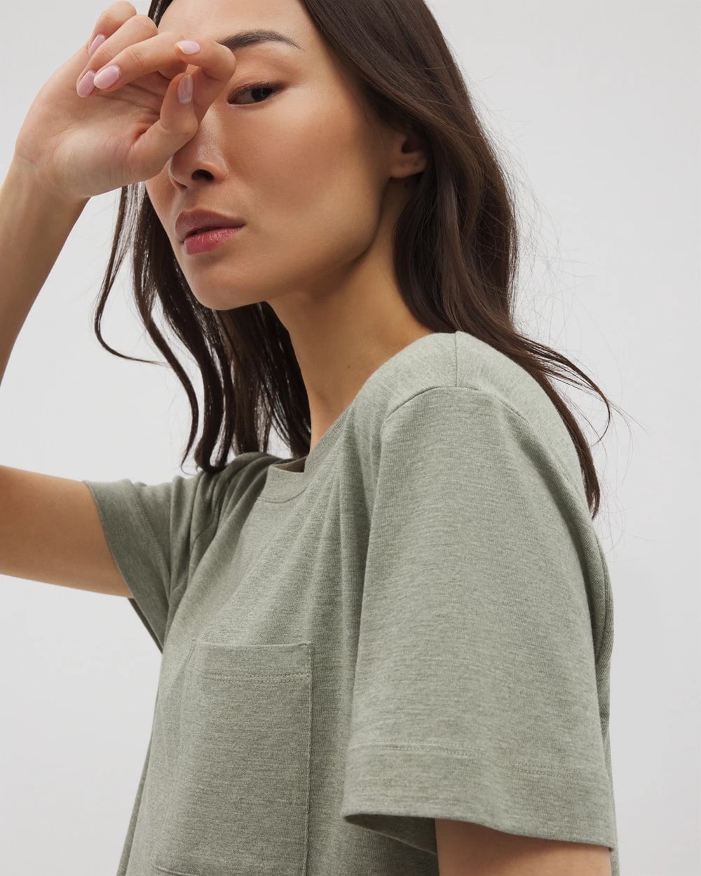 HEATHER HIGHLANDS - Short-Sleeve Pocket Pajama Tee