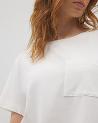 OPTIC WHITE - Short-Sleeve Pocket Pajama Tee