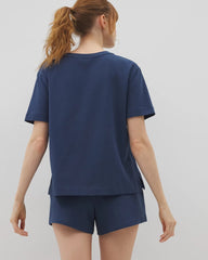 INK BLUE - Short-Sleeve Pocket Pajama Tee