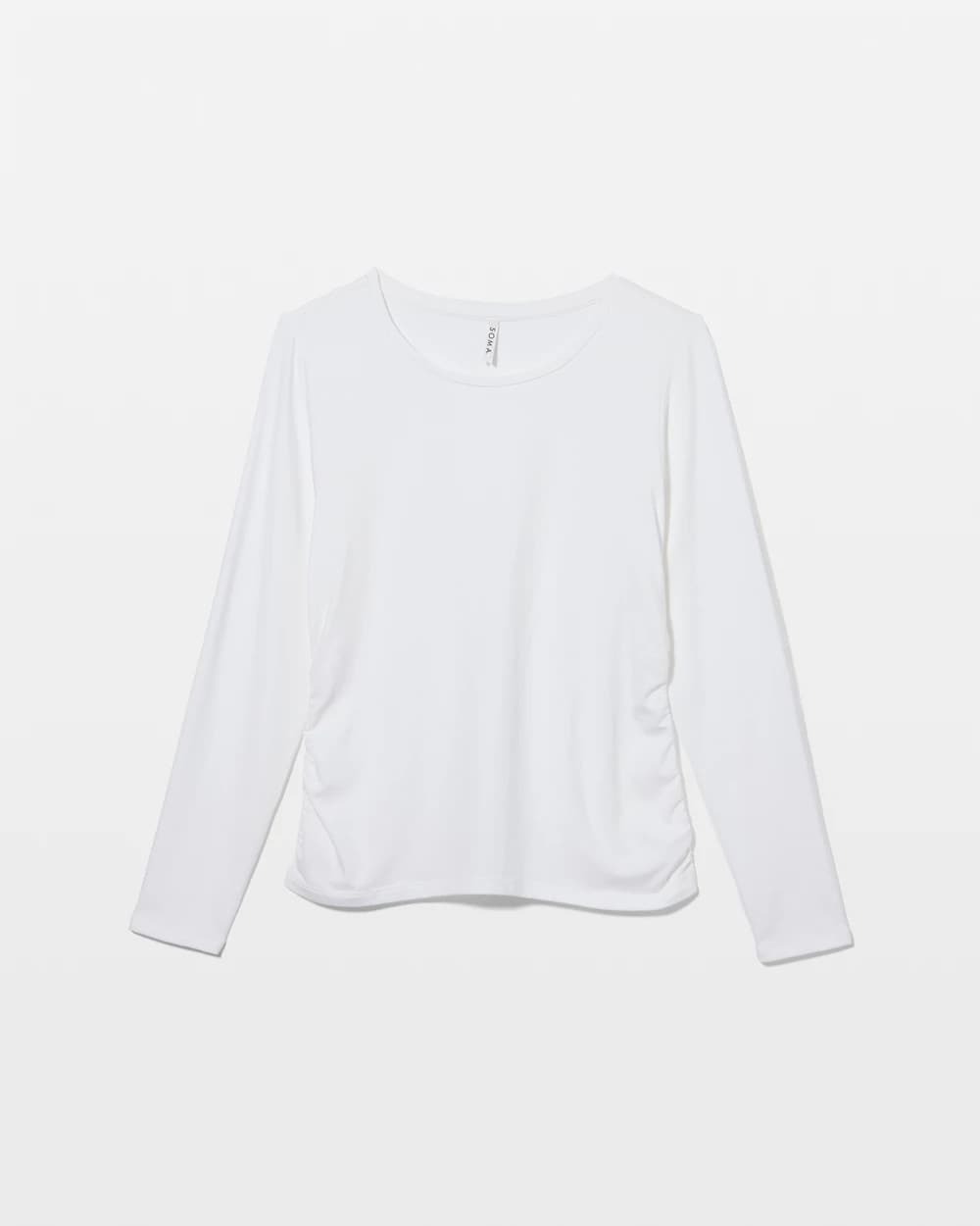 OPTIC WHITE - Ruched Long Sleeve Pajama Tee