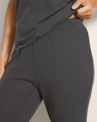 DARK EVERGLADE - Rib Ankle Pajama Pants