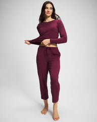 VELVET PLUM - Crop Pajama Pants