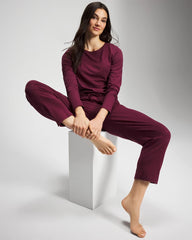 VELVET PLUM - Crop Pajama Pants