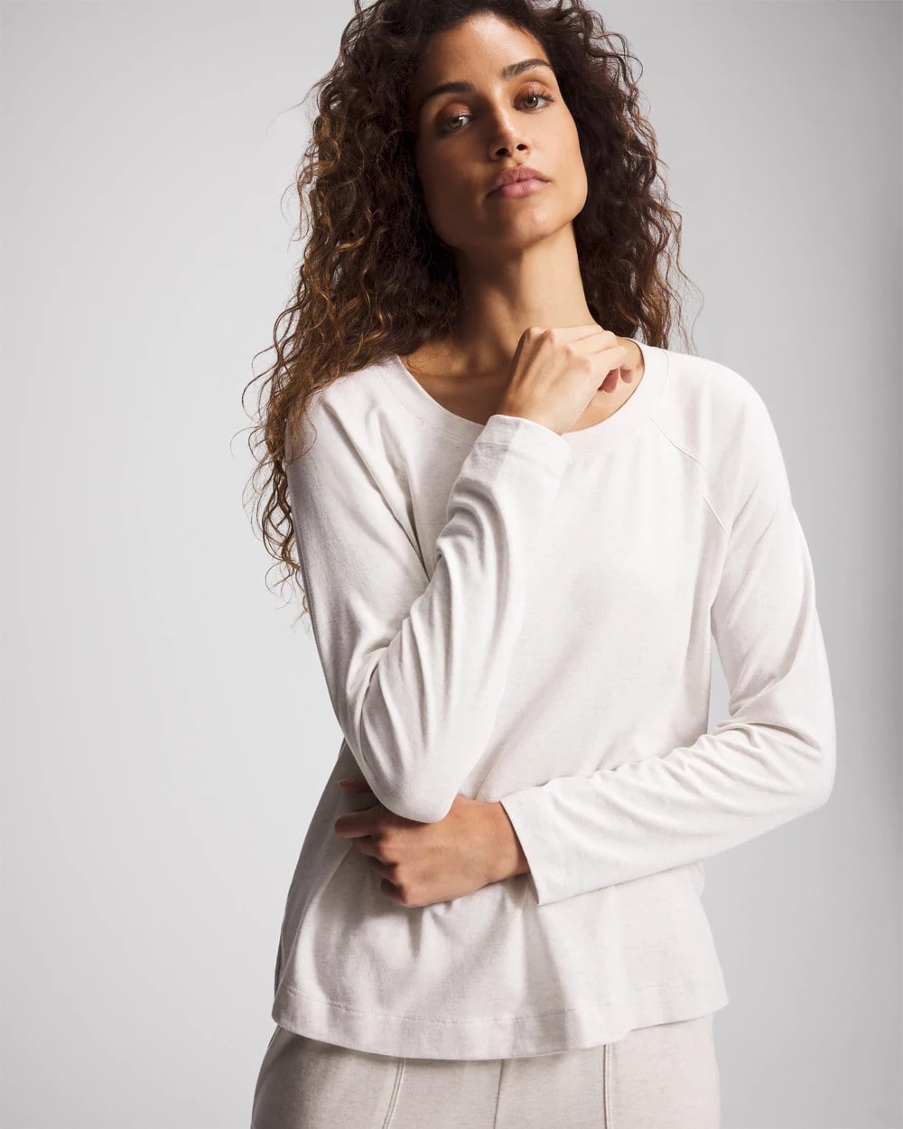 HEATHER CRYSTAL - Most Loved Cotton Long Sleeve Pajama Tee