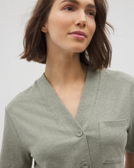 HEATHER HIGHLANDS - Button-Front Pajama Tee