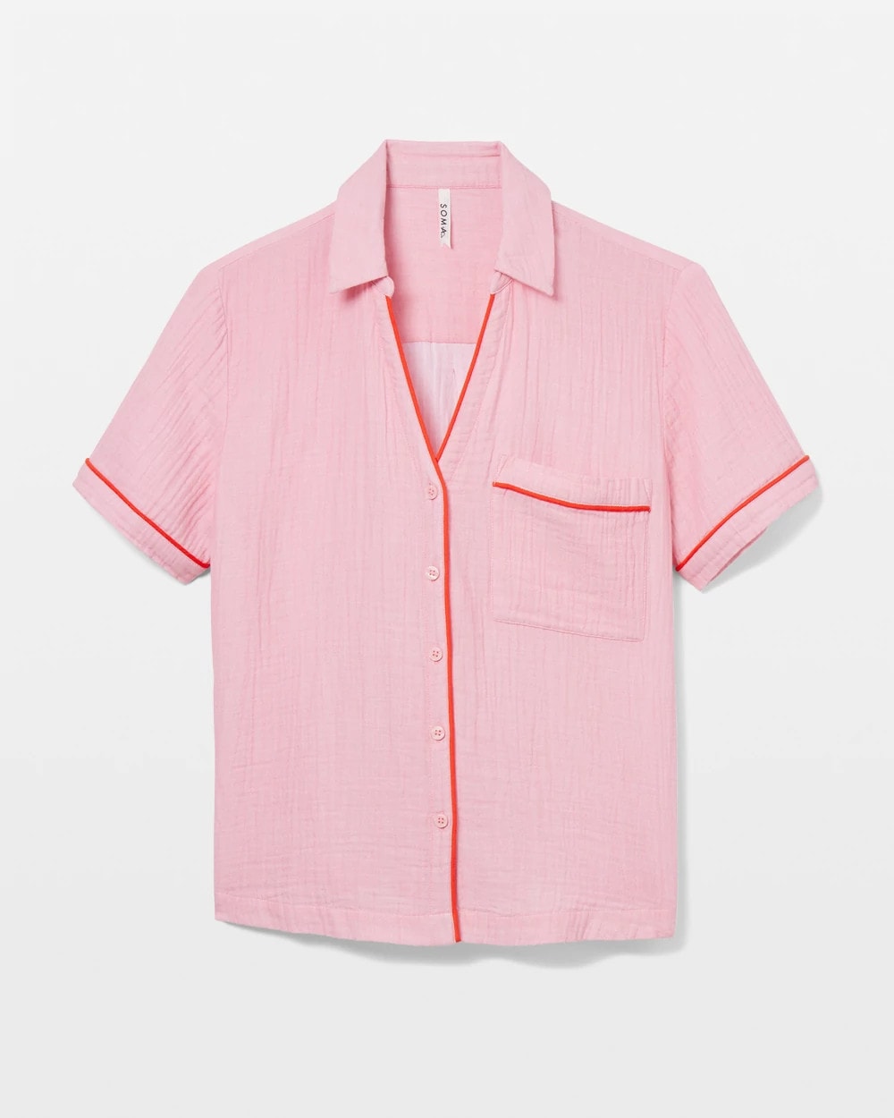 CROSSDYE MAKE ME BLUSH - Short-Sleeve Notch Collar Pajama Top