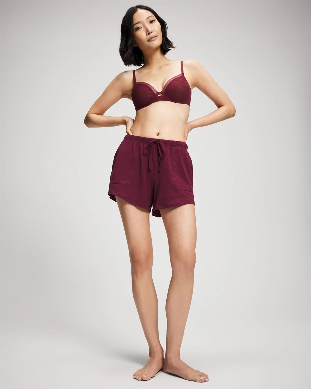 VELVET PLUM - Pajama Shorts