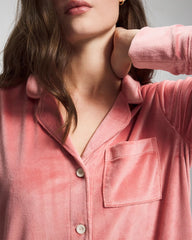 ANTIQUE PINK - Long-Sleeve Notch Collar Sleepshirt