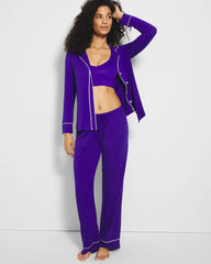 PASSIONFLOWER - Long-Sleeve Notch Collar Pajama Top