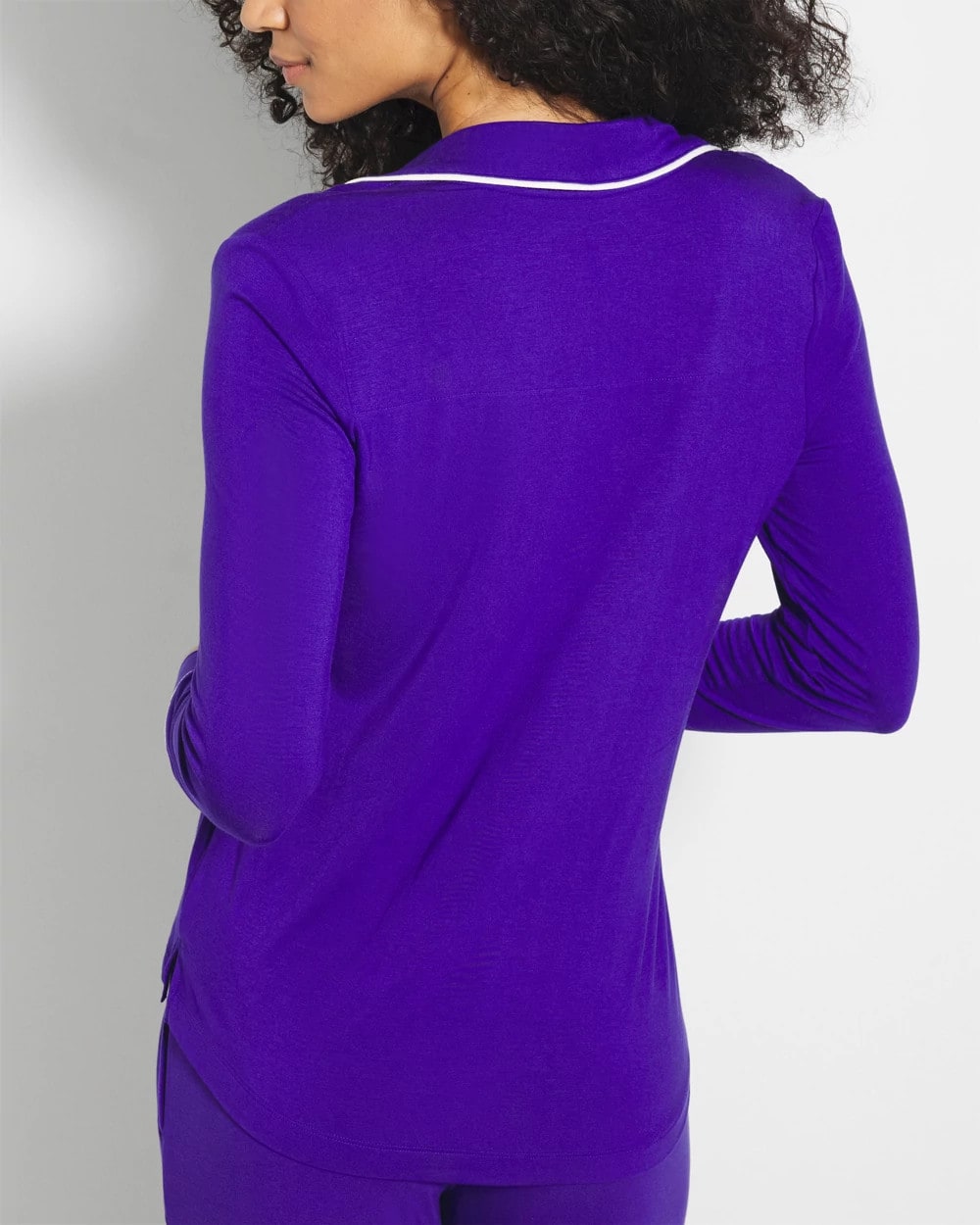 PASSIONFLOWER - Long-Sleeve Notch Collar Pajama Top