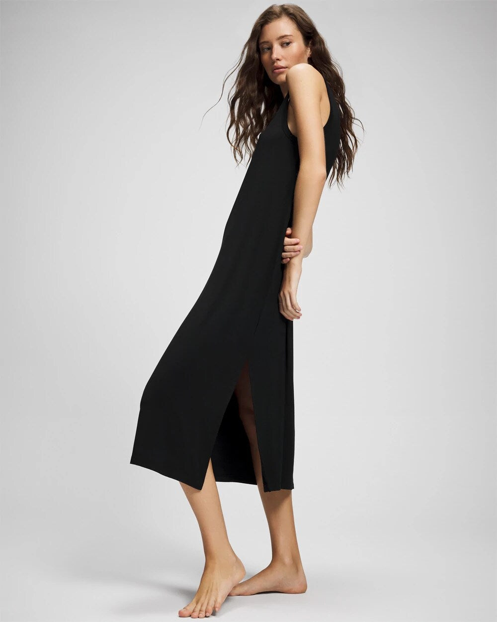 BLACK - Long Tank Sleepshirt