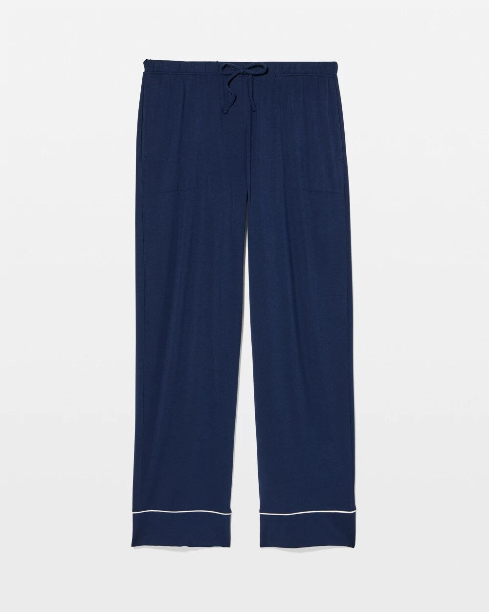 NIGHTFALL NAVY - Solid Piped Pajama Pants