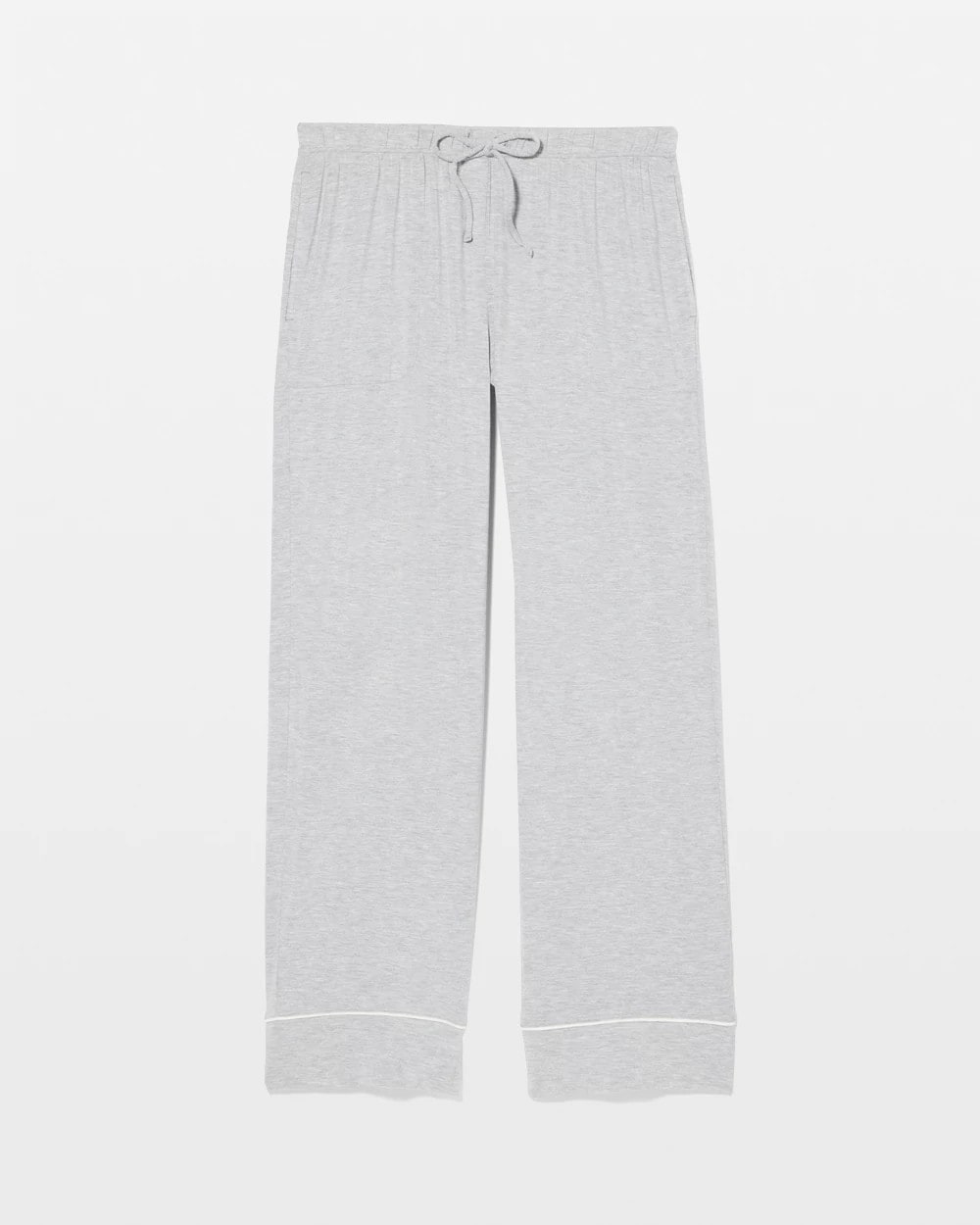 HEATHER OPAL GRAY - Solid Piped Pajama Pants