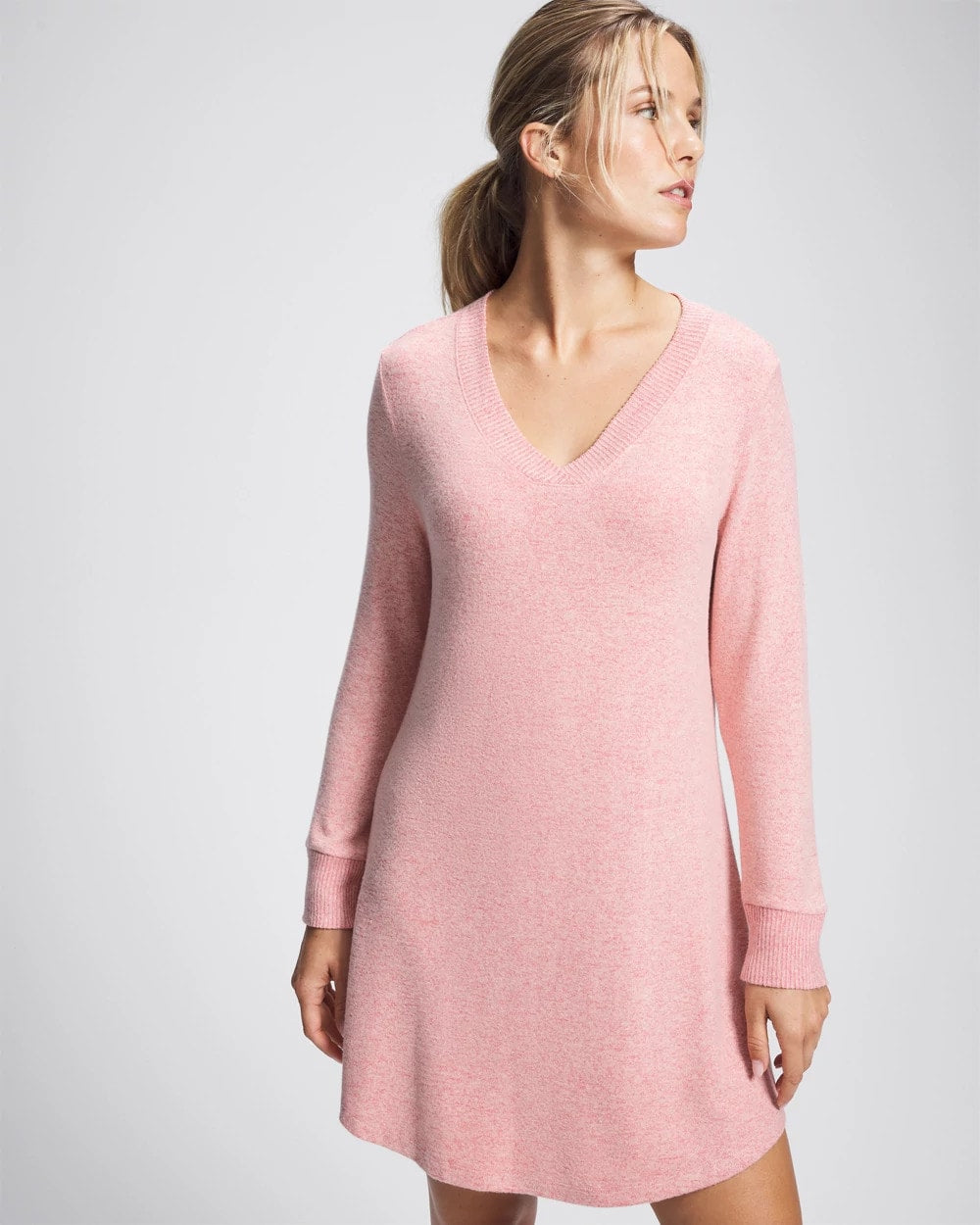 CAMEO PINK/DUSTY ROSE - Long Sleeve Sleepshirt