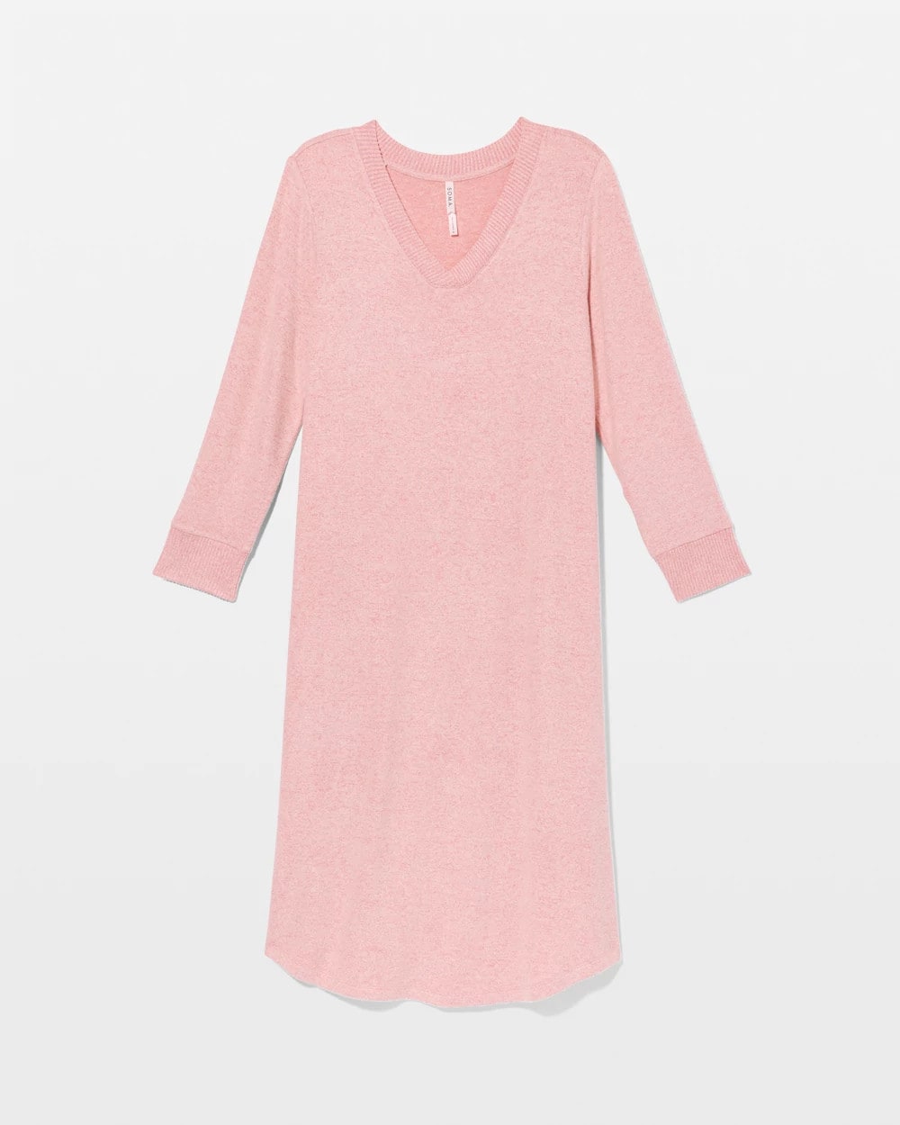 CAMEO PINK/DUSTY ROSE - Long Sleeve Midi Sleepshirt