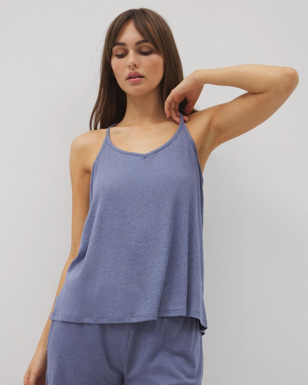 HEATHER DUSK - Lightweight Rib Knit Pajama Cami