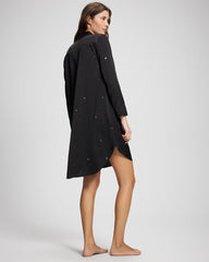 SILVER DEW DROP/BLACK - Long-Sleeve Sleep Shirt