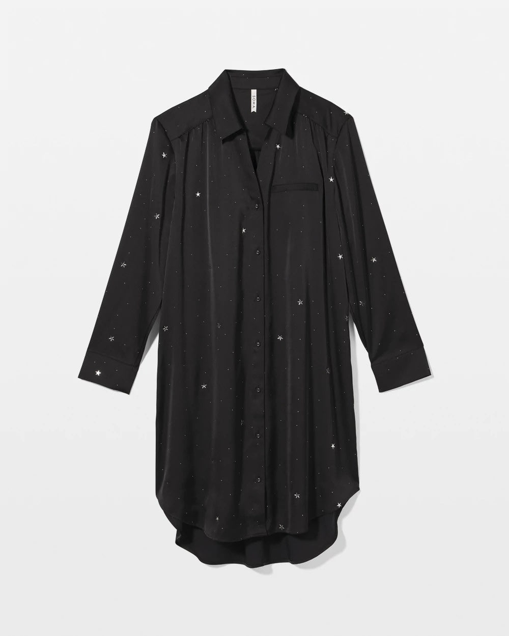SILVER DEW DROP/BLACK - Long-Sleeve Sleep Shirt