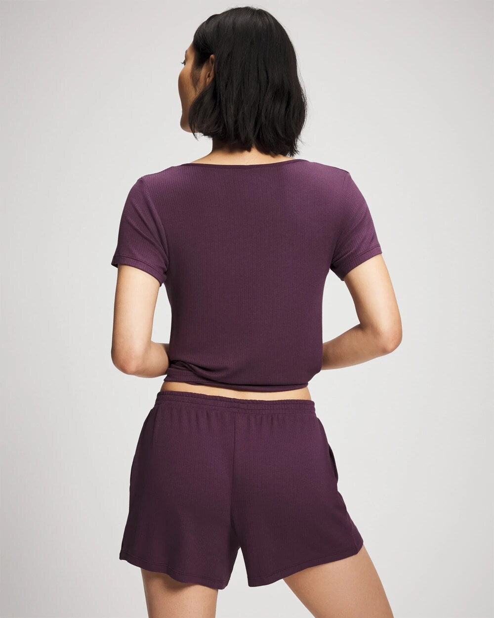 PLUM PERFECT - Lightweight Rib Knit Pajama Shorts